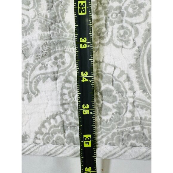 3 Tommy Bahama Home Quilted Shams Gray & White Paisley Floral 36" X 20" Cotton - Picture 6 of 6